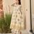 Tiara marigold light white printed cotton kurta sets