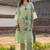 Tiara fern green plain cotton kurta sets