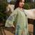 Tiara fern green plain cotton kurta sets