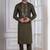 Green Plain Blended Cotton designer kurta pyjama set