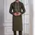 Green Plain Blended Cotton designer kurta pyjama set