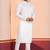 White Plain Blended Cotton designer kurta pyjama set