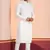 White Plain Blended Cotton designer kurta pyjama set