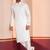 White Plain Blended Cotton designer kurta pyjama set