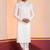 White Plain Blended Cotton designer kurta pyjama set