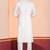 White Plain Blended Cotton designer kurta pyjama set