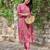 Tiara rouge pink plain cotton kurta sets