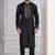 Black Plain Blended Cotton designer kurta pyjama set