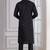 Black Plain Blended Cotton designer kurta pyjama set