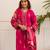 Kabool blossoms pink embroidered cotton kurta sets
