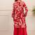 Kabool tulip red printed cotton kurta sets