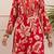 Kabool tulip red printed cotton kurta sets