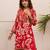 Kabool tulip red printed cotton kurta sets
