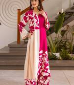 Kabool hibiscus pink printed cotton kurta sets