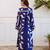 Kabool sapphire blue printed cotton kurta sets