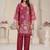 Anumeha rose peach embroidered chiffon kurta sets