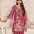 Anumeha rose peach embroidered chiffon kurta sets
