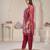 Anumeha rose peach embroidered chiffon kurta sets