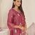 Anumeha rose peach embroidered chiffon kurta sets