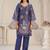 Anumeha thistle blue embroidered chiffon kurta sets