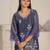 Anumeha thistle blue embroidered chiffon kurta sets