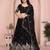 Enchanting Black Embroidery sequins work Star Georgette Indian wedding lehenga Choli dress
