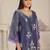 Anumeha thistle blue embroidered chiffon kurta sets