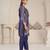 Anumeha thistle blue embroidered chiffon kurta sets