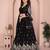 Enchanting Black Embroidery sequins work Star Georgette Indian wedding lehenga Choli dress