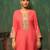 Ira poppy salmon plain blended kurta sets