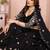 Enchanting Black Embroidery sequins work Star Georgette Indian wedding lehenga Choli dress