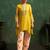 Ira canary light yellow plain blended kurta sets
