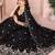 Enchanting Black Embroidery sequins work Star Georgette Indian wedding lehenga Choli dress