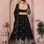 Enchanting Black Embroidery sequins work Star Georgette Indian wedding lehenga Choli dress
