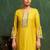 Ira canary light yellow plain blended kurta sets