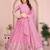Mesmerizing Baby-pink Sequins and Thread Embroidered Star Georgette indian designer lehenga Choli dress