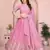Mesmerizing Baby-pink Sequins and Thread Embroidered Star Georgette indian designer lehenga Choli dress