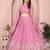 Mesmerizing Baby-pink Sequins and Thread Embroidered Star Georgette indian designer lehenga Choli dress