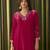 Albeli punch pink plain crepe kurta sets