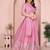 Mesmerizing Baby-pink Sequins and Thread Embroidered Star Georgette indian designer lehenga Choli dress