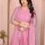 Mesmerizing Baby-pink Sequins and Thread Embroidered Star Georgette indian designer lehenga Choli dress