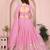 Mesmerizing Baby-pink Sequins and Thread Embroidered Star Georgette indian designer lehenga Choli dress