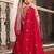 red rangoli silk blend embroidered saree