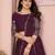 Delightful Wine Thread and Sequins Embroidery Star Georgette designer wedding indian lehenga Choli dress