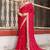 red rangoli silk blend embroidered saree