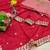 red rangoli silk blend embroidered saree