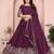 Delightful Wine Thread and Sequins Embroidery Star Georgette designer wedding indian lehenga Choli dress