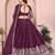 Delightful Wine Thread and Sequins Embroidery Star Georgette designer wedding indian lehenga Choli dress