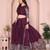 Delightful Wine Thread and Sequins Embroidery Star Georgette designer wedding indian lehenga Choli dress