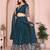 Fetching Teal sequence embroidery work Star Georgette Designer Wedding Indian lehenga Choli Dress